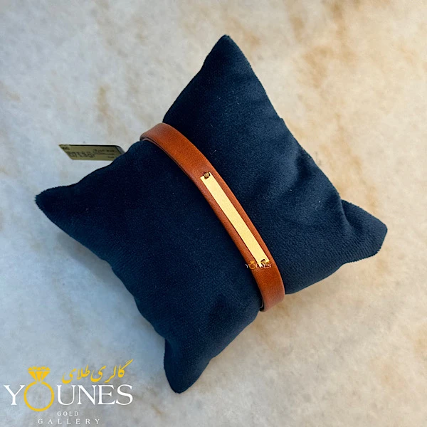 تصویر دوم دستبند چرم زنانه طلا لیزری L223